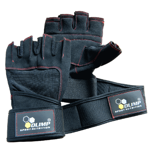 Training gloves – HARDCORE RAPTOR black with red stitches