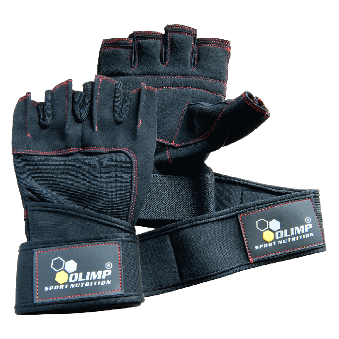 Training gloves – HARDCORE RAPTOR black with red stitches