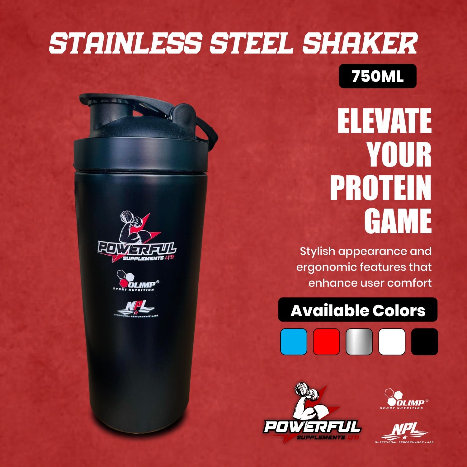 STAINLESS STEEL SHAKER 750ML