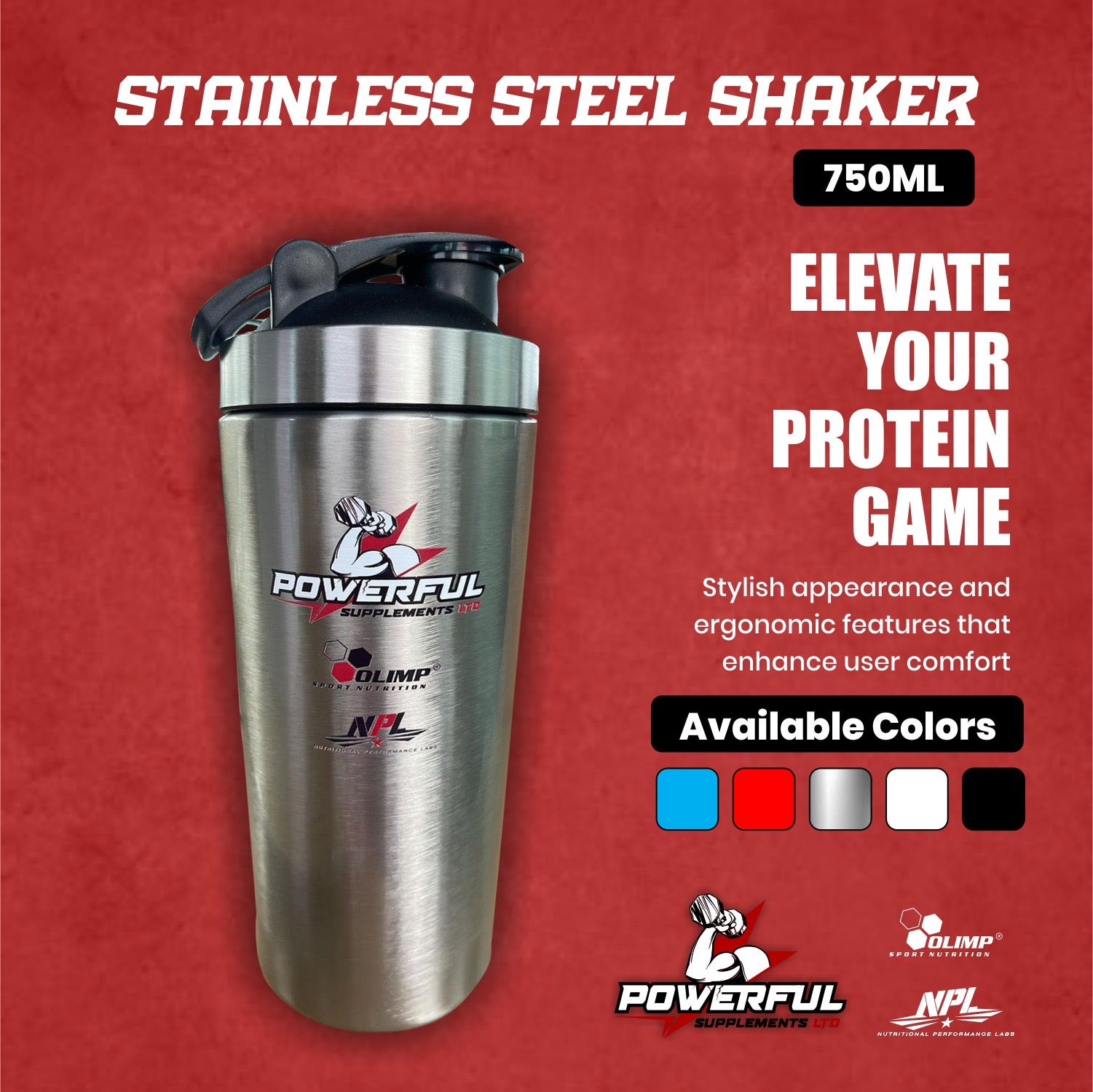 STAINLESS STEEL SHAKER 750ML