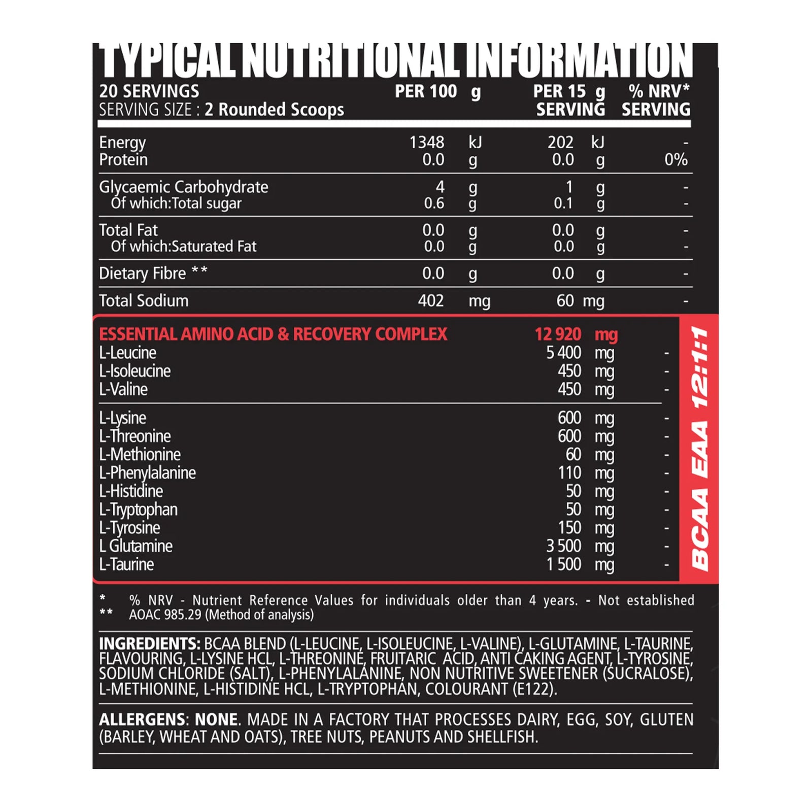 BCAA EAA 12:1:1