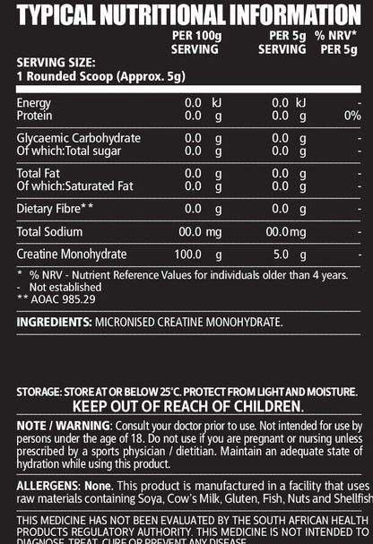 CREATINE MONOHYDRATE 150g