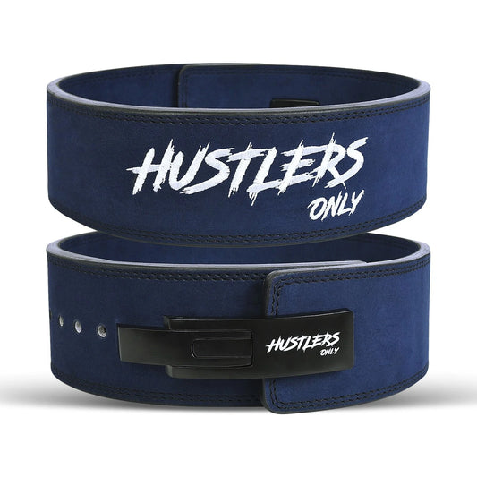 Suede Leather Lever Belt - Blue