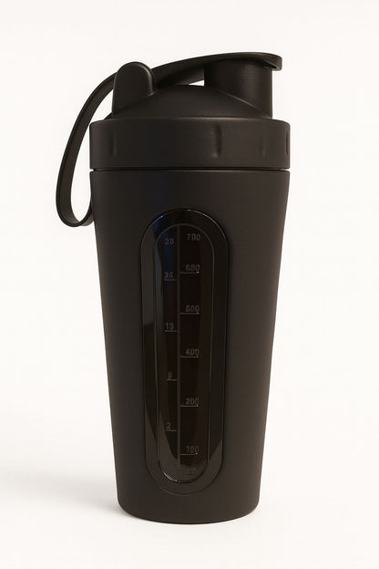 Stainless steel shaker with glass (700ml)