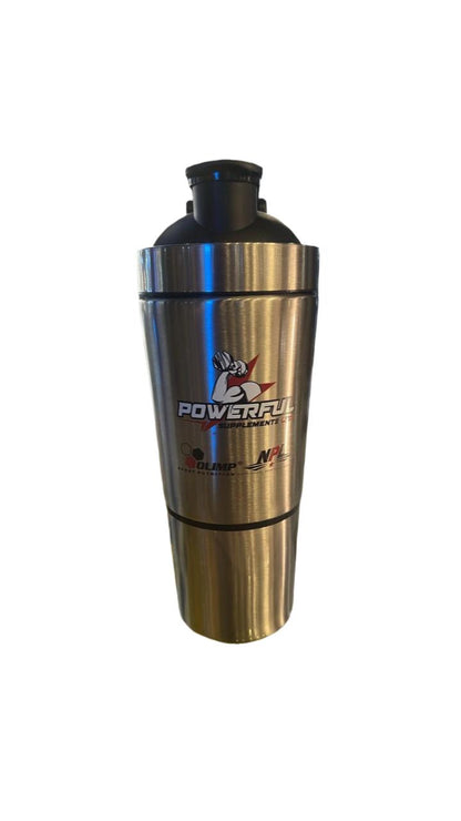 Stainless Steel Protein Shaker Bottle with Storage – 591 ml / 20 oz