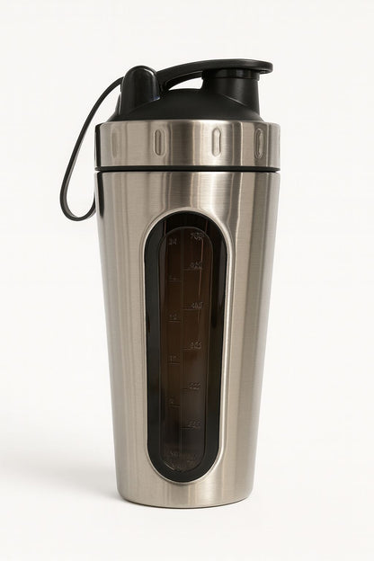 Stainless steel shaker with glass (700ml)