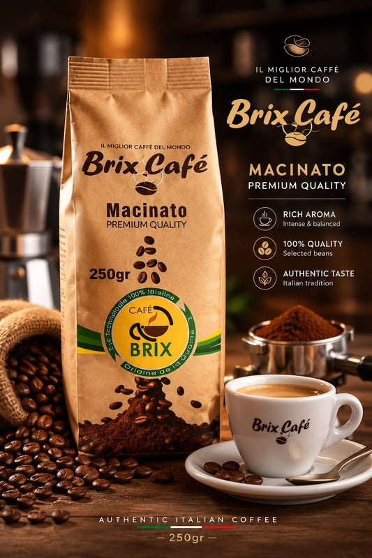 Brix Café Macinato Premium Quality Ground Coffee – 250g