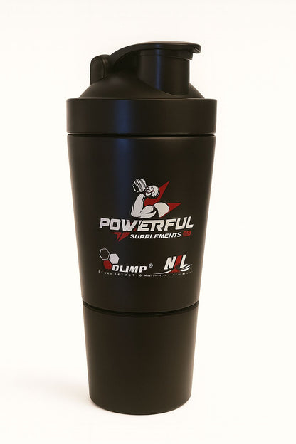 Stainless Steel Protein Shaker Bottle with Storage – 591 ml / 20 oz
