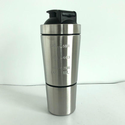 Stainless Steel Protein Shaker Bottle with Storage – 591 ml / 20 oz