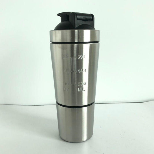 Stainless Steel Protein Shaker Bottle with Storage – 591 ml / 20 oz