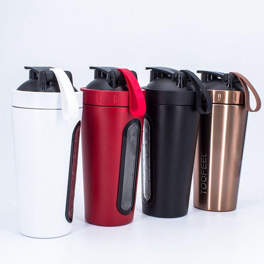 Stainless steel shaker with glass (700ml)